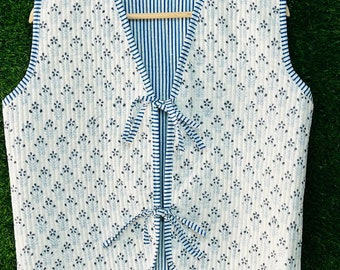 Baumwoll-Steppweste Vintage Style Steppweste Jacken, V-Ausschnitt Floral Mantel Urlaub Geschenke Ärmellose Jacke für Frauen Geschenke