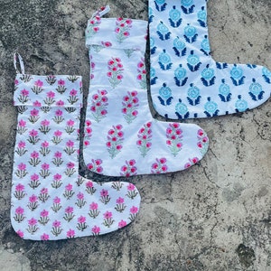 Handmade Christmas Stockings | Floral Vintage Boho Xmas Stocking | Christmas stockings | Zero-waste | Farmhouse decorations| Christmas gift