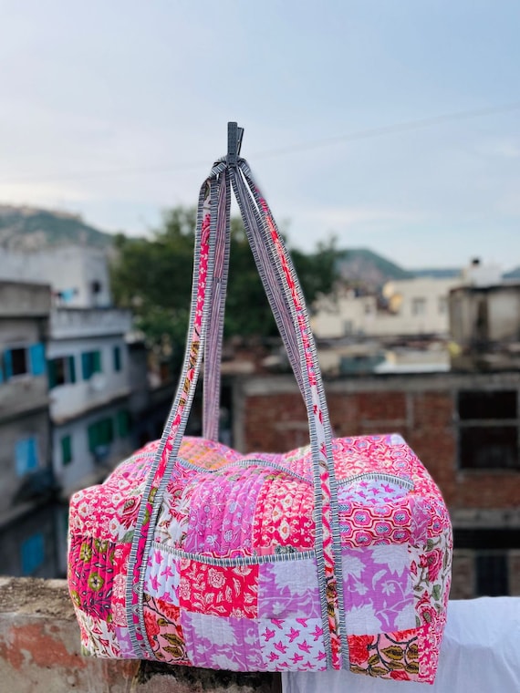 LEDAOU Bolsa de viaje de fin de semana para mujer y mujer, bolsa de lona  con funda de equipaje