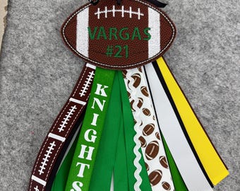 Football bag tag, personalized bag tag, sports bag tags