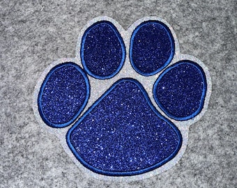 Paw Print Iron-On Patch: School Mascot Applique, 6"x6"