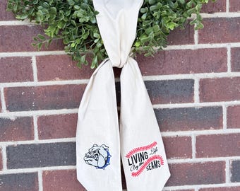 Custom Wreath sash - baseball softball wreath sash - mascot door decoration