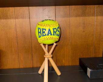 Custom embroidered softball / baseball, senior gift, graduation gift, coach gift embroidered baseball