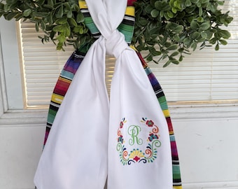 Cinco De Mayo / Day Of The Dead wreath sash / door decoration / fiesta wreath