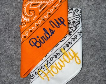 Customized bandana, Game Day, bachelorette party, wedding , embroidered gift