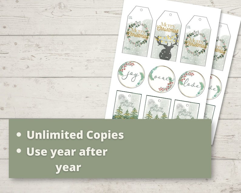 Printable Deer Gift Tags Etsy