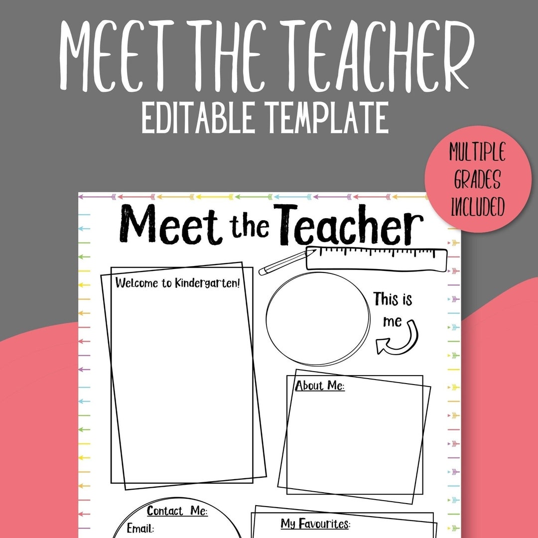 Meet the Teacher, Editable Template, Elementary, Back to School - Etsy