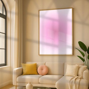 Affiche rose dégradé granuleux à téléchargement immédiat, affiche Aura rétro, art mural spirituel, impression Aura rose