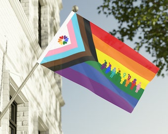 Pride Flag for house porch, Pride Flag LGBTQ Progress Pride Flag, Proud Lgbt flag, rainbow color flag, happy pride flag, indoor lgbtqia flag