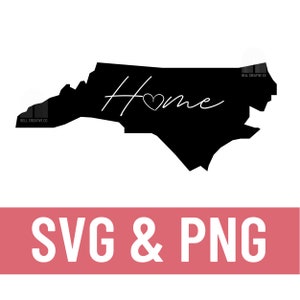 Nc Home SVG // Home State PNG // North Carolina Graphic // North Carolina PNG // Home state Graphic // cricut graphic nc // nc state svg png
