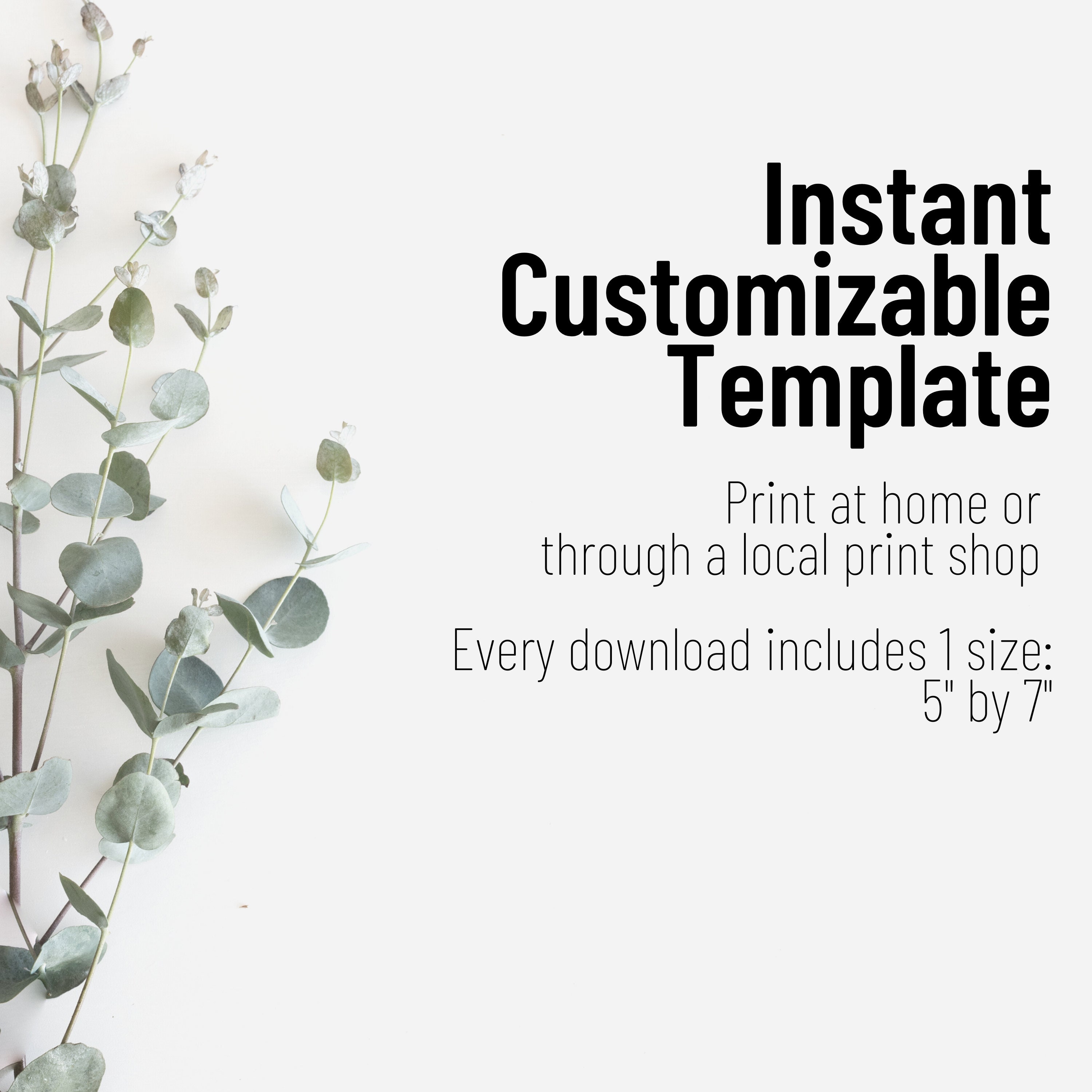 Custom Printable Card Template // Custom Card Print // Custom Etsy