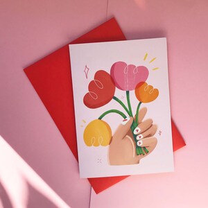 Boeket bloemen - DinA6-kaart met envelop naar keuze