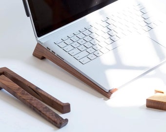 Wood lap desk, wooden laptop stand, lap holder wood, Walnut Wood