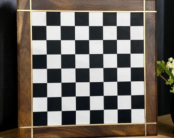 18" , 20" Wooden Chess Board , Wenge Chess Board, Leather And Brass Bar, tournament sizes board