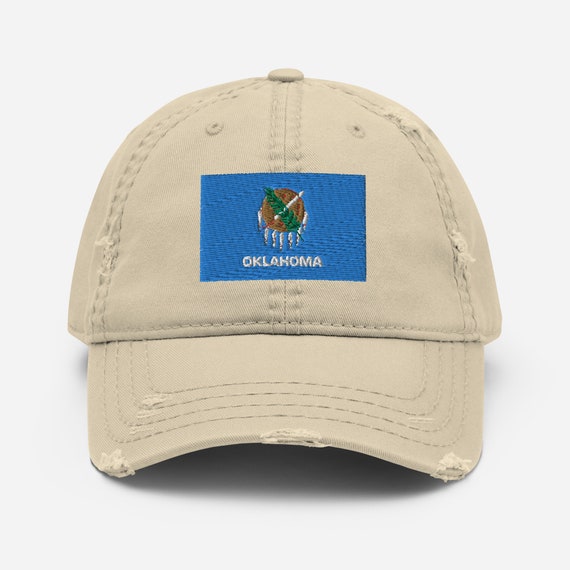 Oklahoma Flag Hat Oklahoma State Flag Cap Gift for Okies Distressed Torn Hat embroidered Distressed Dad Hat Etsy UK