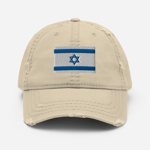 Israel Flag Hat, Israeli Heritage Country Flag Cap, I Stand With Israel Hat, Support Israel Embroidered Distressed Hat