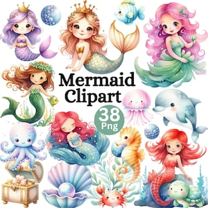 Mermaid Clipart Clipart, Purple Pink Mermaid clipart PNG, Witches PNG, Scrapbook, Junk Journal, Paper Crafts Scrapbooking