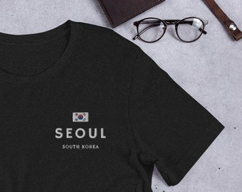 Seoul Südkorea Besticktes T-Shirt, Korea Geschenk, Südkorea Shirt