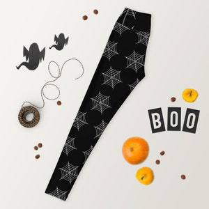 Workout Yoga Leggings Woman Costume Halloween Cosplay Spider Web Running Capris Disney Party