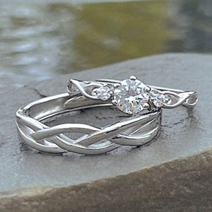 Entangled Love Couple Matching Silver Rings Sets, Promise Ring Sets for ...