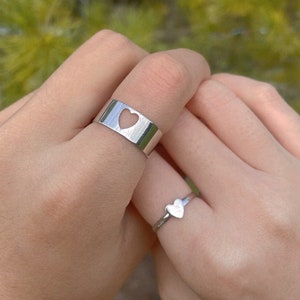 Couple Heart Rings Etsy