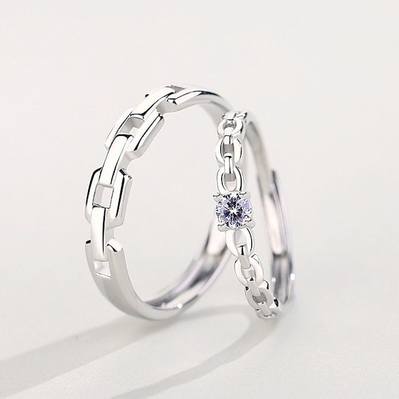 Sun Moon Silver Couple Rings | Promise Rings for Couples | Avijewelry