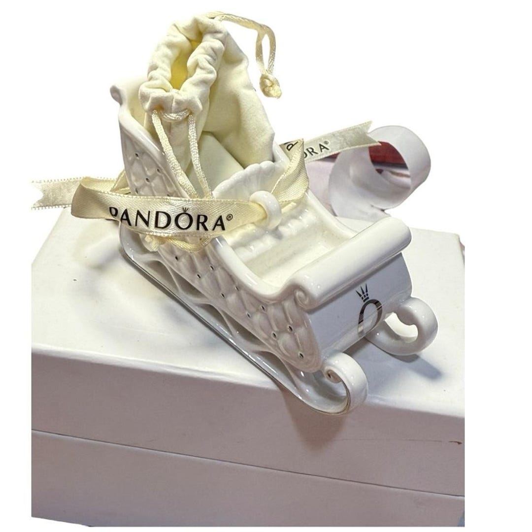 Porcelain Sleigh Christmas Ornament