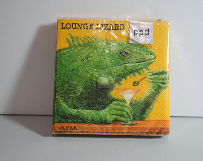 Lounge Lizard Cocktail Napkins by Will Bullas Etsy