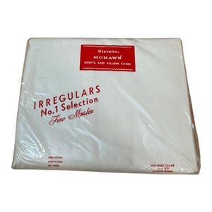 Vintage Stevens Mohawk Twin Flat Sheet 100% Cotton Muslin NOS Irregular USA