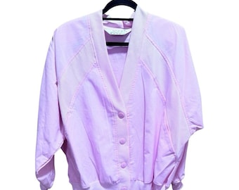 Vintage 80’s Pastel Pink Lightweight Ladie Buttoned Jacket Size 18 MTX NWT