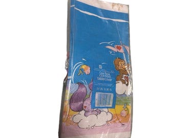 Vintage 1980 Care Bear Cousins Paper Tablecloth Cover 54x96 NEW in Plastic Rare