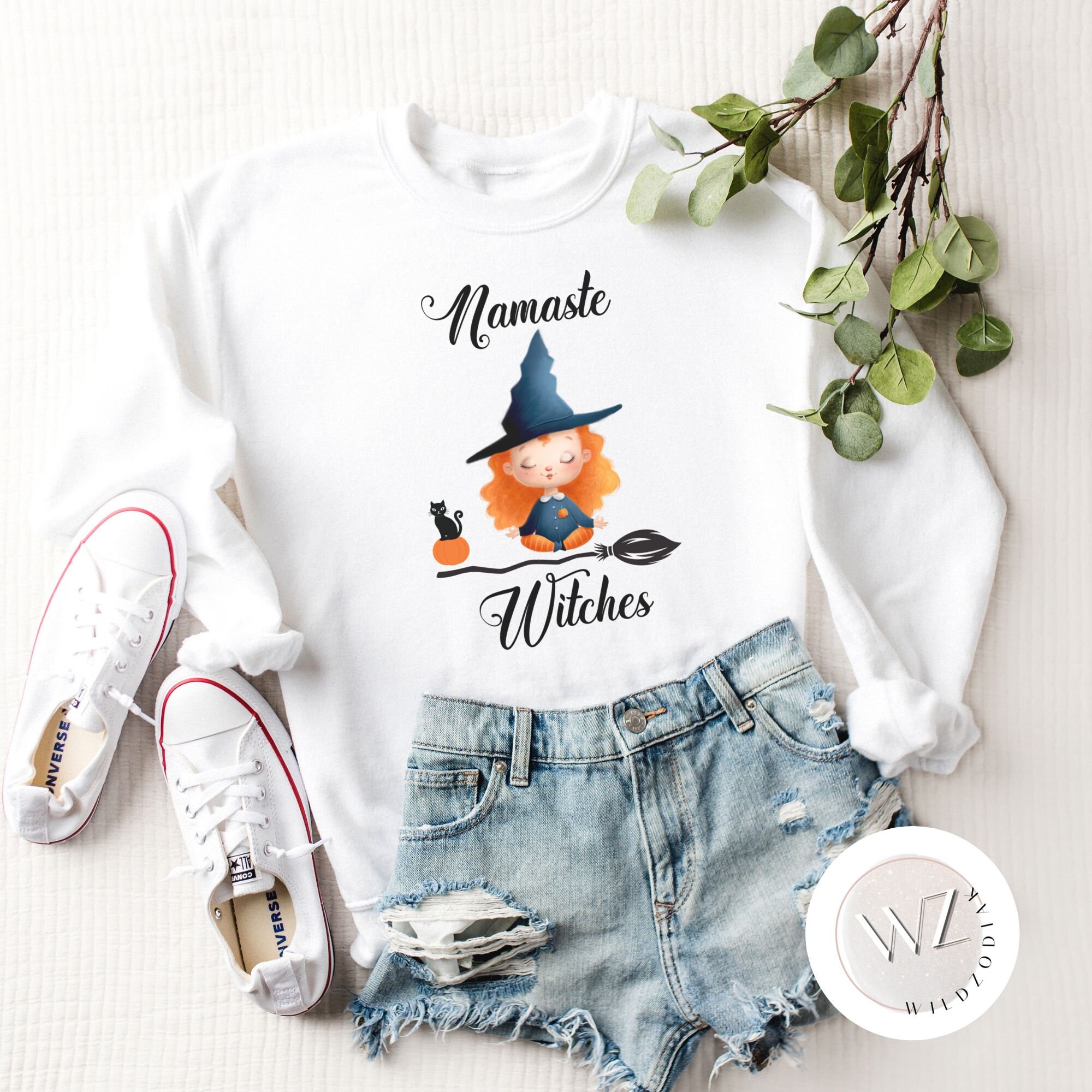 Discover ,  Color Sweatshirts, Namaste Witches Sweatshirt, Cute Witch Shirt, Halloween Theme Sweatshirt, Everyday Sweatshirt