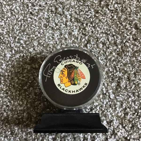 Chicago Blackhawks Tony Esposito Autographed Hockey Puck Signed In Silver Brand New Awesome Item
