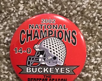 Ohio State Buckeyes 2002 Red National Champions Pin Very Rare Great Item Awesome