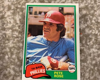 Philadelphia Phillies Pete Rose 1981 Topps Vintage Baseball Card #180 NM AWESOME