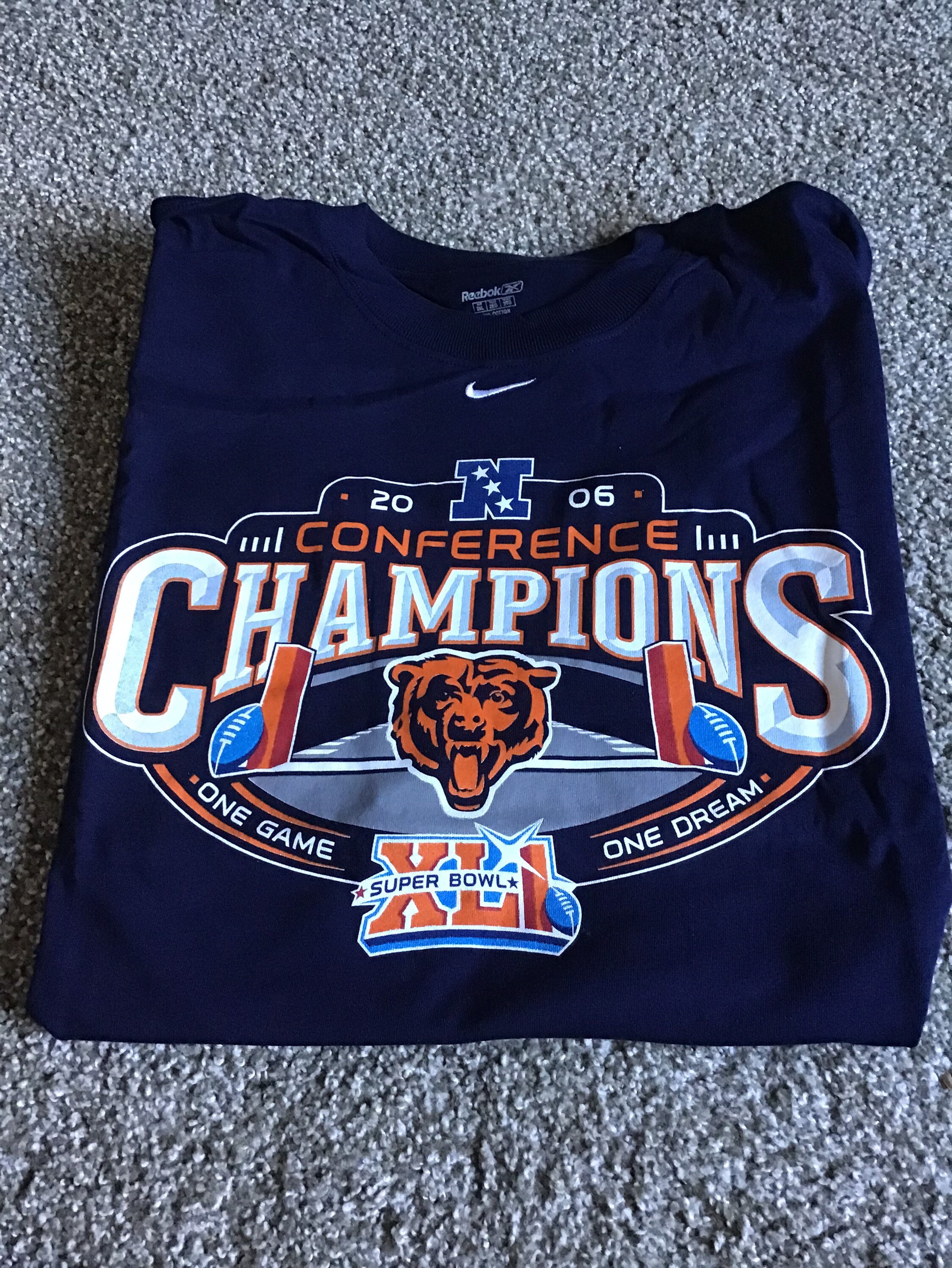 Chicago Bears 2006 Nfc Conference Champions Navy Blue Shirt 2x