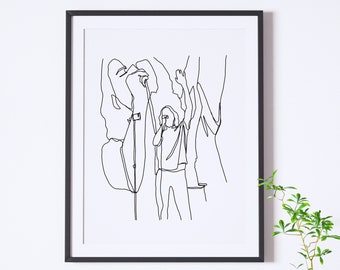 Bo Burnham Inside minimalist line art drawing all eyes on me digital download printable apartment decor modern black and white aesthetic