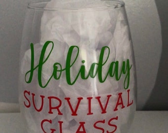 Christmas Wine Glass