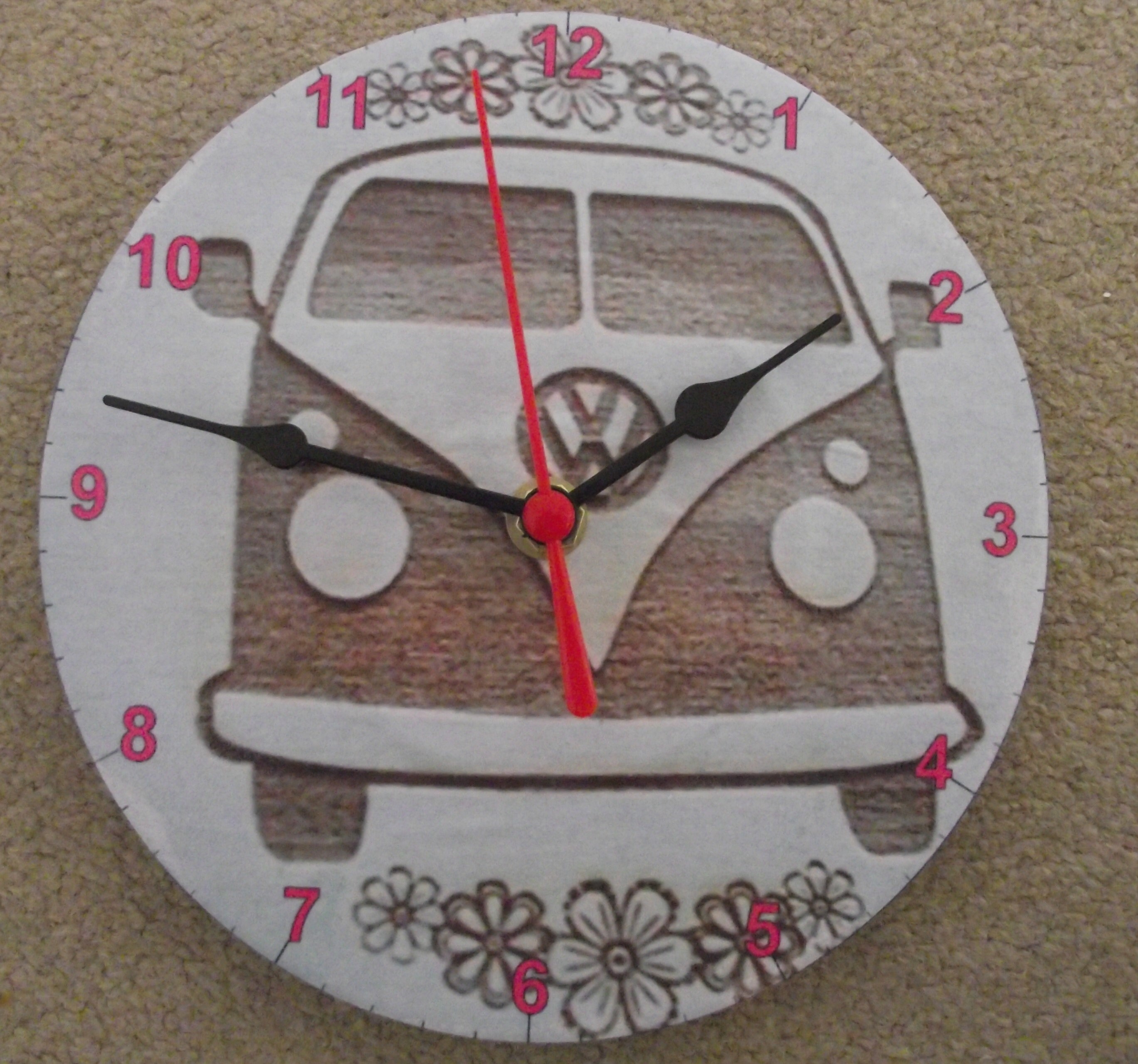 VW campervan 7wall clock Upcycled Vinyl no 1 Etsy