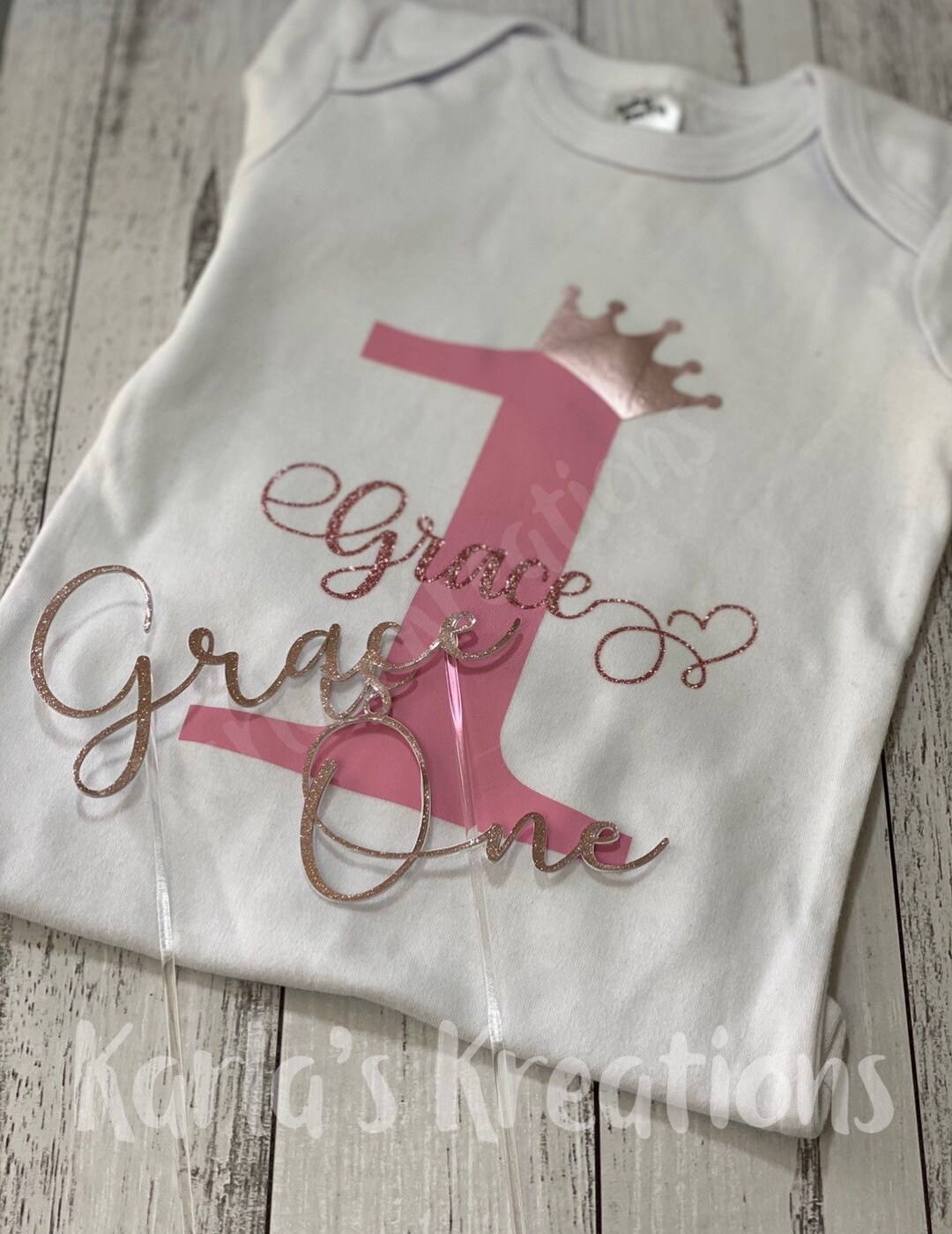 1st Birthday Onesie & Cake Topper Etsy