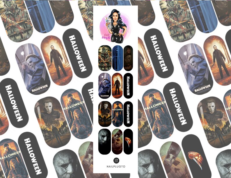 Michael Myers Nail Decals Waterslide Decals Nail Art Etsy