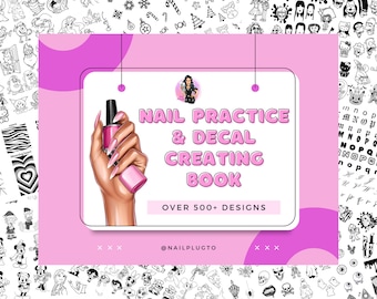 Nail Practice Book - Nail Practice Sheet - Nail Decals - Decal Making Sheet - Decal Making Book - Nail Art Book - Nail Art - Nails SVG