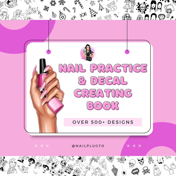 Nail Practice Book - Nail Practice Sheet - Nail Decals - Decal Making Sheet - Decal Making Book - Nail Art Book - Nail Art - Nails SVG