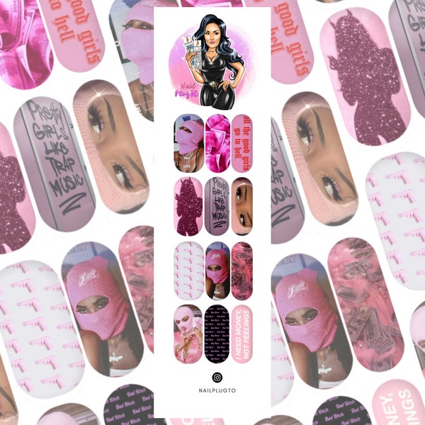 Baddie Nagelaufkleber - Wasserrutschaufkleber - Nail Art - Nagelsticker