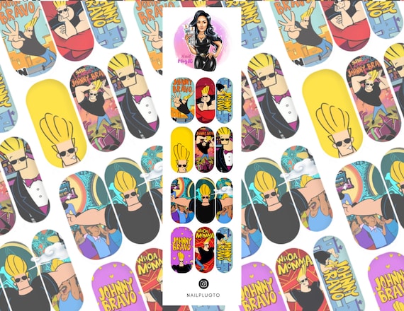 Johnny Bravo Nail Decals Waterslide Decals Nail Art Nail Stickers -   Canada