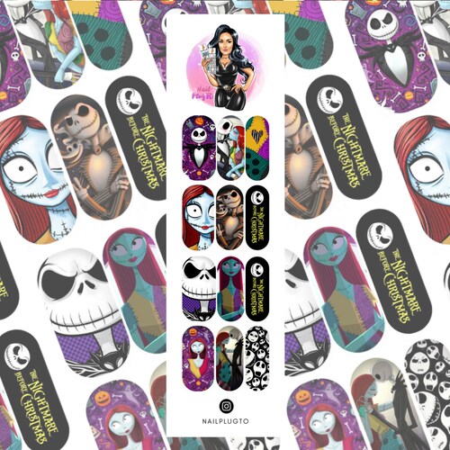 Jack and Sally Nail Decals Waterslide Decals Nail Art Etsy