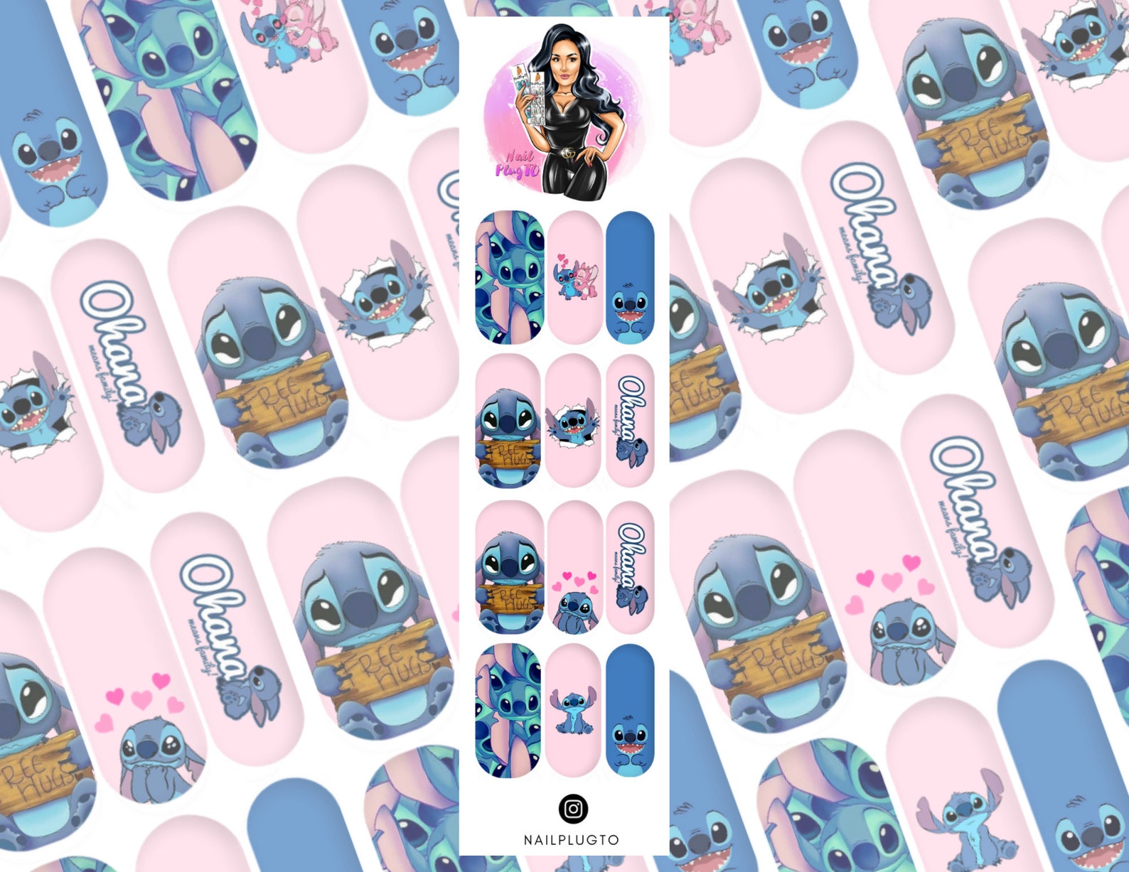 Stitch Nail Decals Waterslide Decals Nail Art Nail Etsy