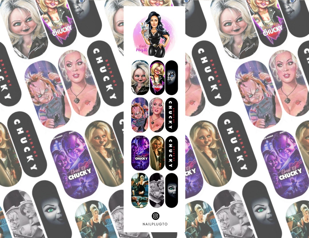 9. "Bride of Chucky" nail art design by Nails by Kizzy - wide 2