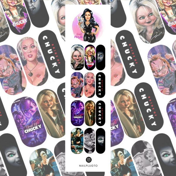 Bride of Chucky Nail Stickers - Waterslide Decals - Nail Art - Nail Stickers