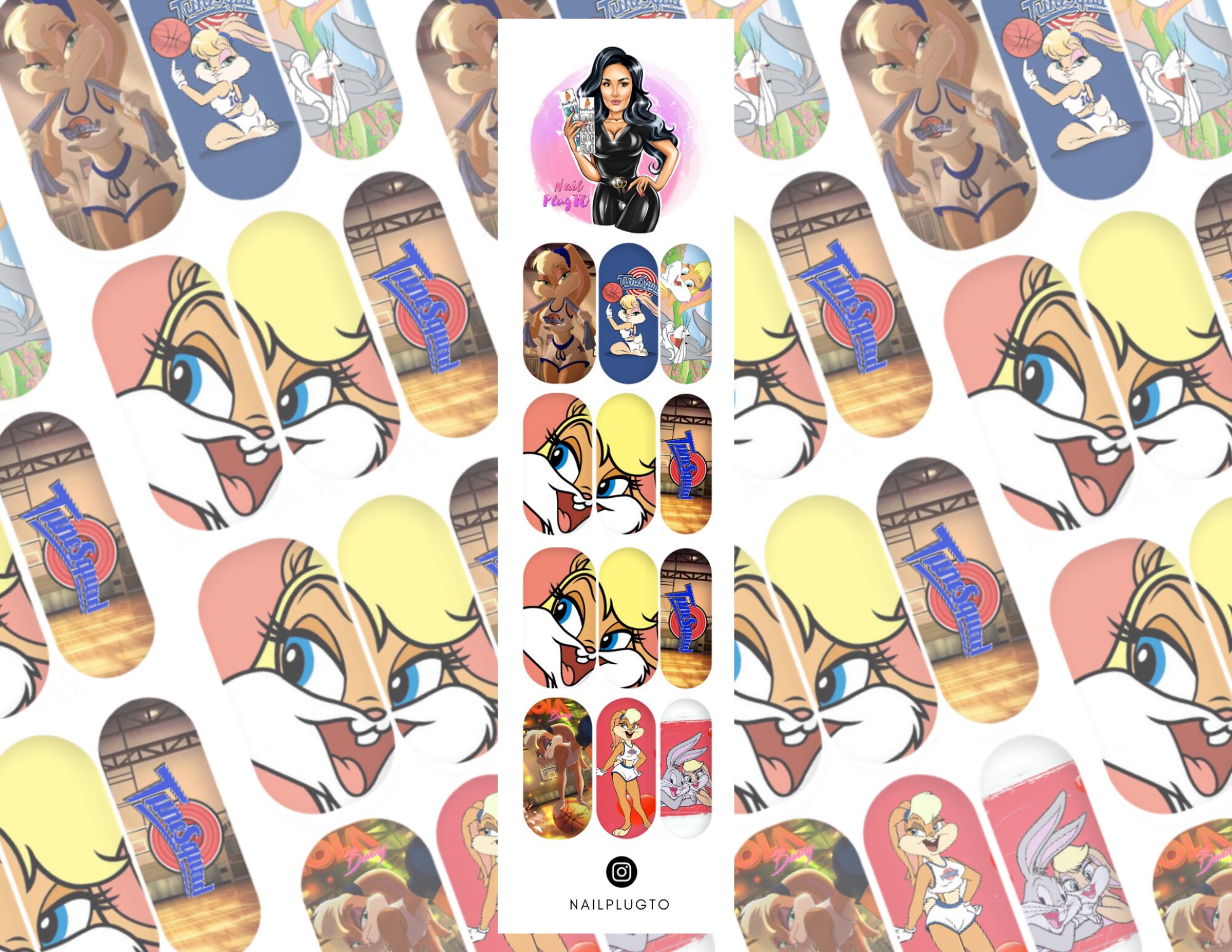 Lola Bunny Nail Decals Waterslide Decals Nail Art Nail Etsy